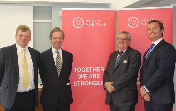 L-R: John Hulmes - Chairman of Mersey Maritime; Alderman the Lord Mountevans of Chelsea – Chairman of Maritime London; Doug Barrow – CEO of Maritime London; Chris Shirling-Rooke, Acting CEO, Mersey Maritime