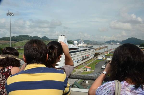 File Image: A cruise vessel passes through the Panama Canal. CREDIT: ACP