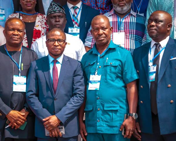 L-R: International Labour Organisation and Labour Attache, Essah Aniefiok; Executive Director, Maritime Labour and Cabotage Services, Nigerian Maritime Administration and Safety Agency, NIMASA, Jibril Abba; Secretary General, Nigerian Merchant Navy Officers and Water Transport Senior Staff Association, NMNOWTSSA, Comrade John A. Okpono and representative of the Nigerian Ports Authority, NPA, Captain Maku G. Yurkusi during a three-day Tripartite Technical Session to review 16 proposals for amendm