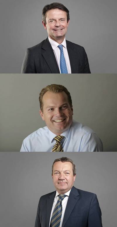 From top: James Wilson, Jan Heuvels and Paul Herring