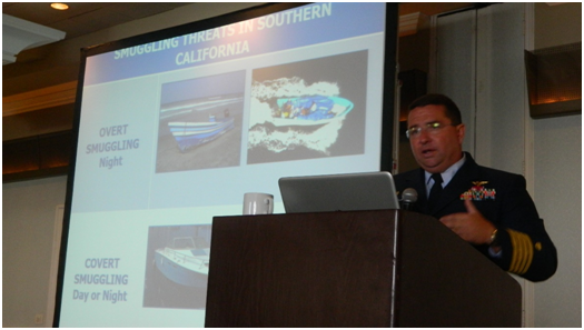 Capt. Jonathan Spaner, USCG, commander Sector San Diego, was a keynote speaker at Maritime Security 2015 West. (Photo by Will Lusk)