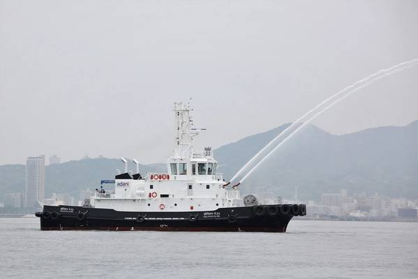 Kanagawa Dockyard Co. Ltd, Kobe, Japan delivered the tug, Dolphin No. 29 on August 19, 2020, the fourth, in a series of 13 tugs, built for Adani Group. Photo Courtesy IRClass