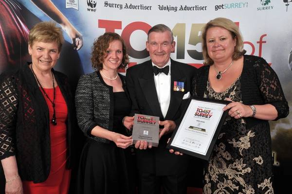 (L-R) Anne Kasey (home manager at Royal Alfred), Lucy Potashnick (environmental manager at WWF-UK ) Commander Brian Boxall-Hunt (chief executive at Royal Alfred), Karen Goddard (business manager at Royal Alfred)