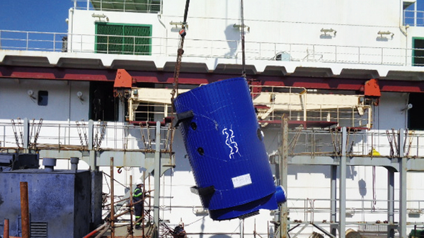 Alfa Laval Aalborg boiler to be installed on a Seaspan container vessel as part of a steam solution to support the use of sulphur-compliant fuel  (Photo: Alfa Laval) 
