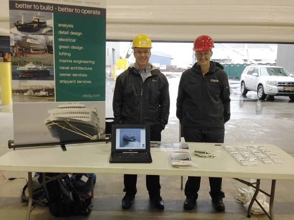 From left - Leffers and Benger at EBDG exhibit