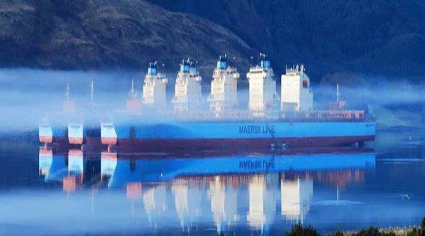 Idle Maersk Container Ships: Image credit Maersk Line