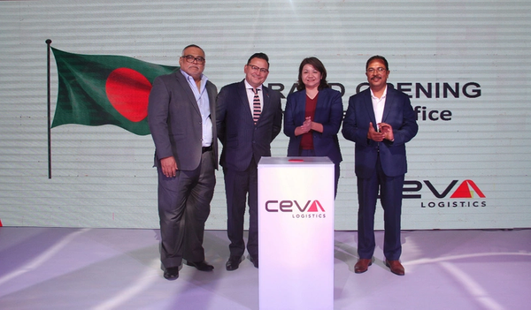 (L-R) are: Mizanur Rahman - Chairman CEVA Bangladesh, Russell Pang – Managing Director CEVA Emerging Markets, Elaine Low – Executive Vice President CEVA Southeast Asia and Mahmud Hussain – Country Director, Bangladesh.(Photo: Ceva Logistics) 