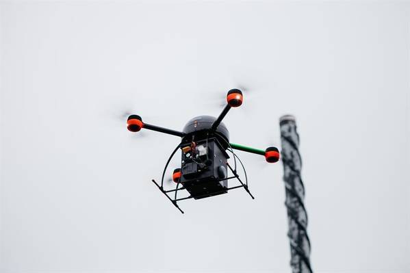 Multicopter with sensors (photograph taken by Aeromon Ltd.)