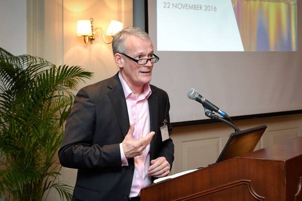 North P&I Club joint managing director Paul Jennings speaking at the Raffles Hotel in Singapore (Photo: UK P&I)