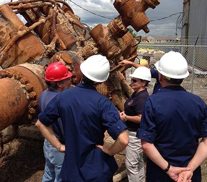 Offshore rig damage inspection:Photo credit NTSB