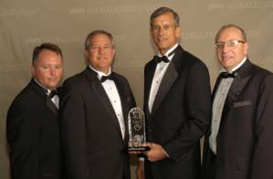 Perdido project leaders who attended the Platts Global Energy Awards, pictured left to right: Kurt Shallenberger (Topsides Leader), Chris Smith (Operations Manager), Dale Snyder (Project Manager), Bill Townsley (Venture Manager). (PRNewsFoto/Shell Oil Company)