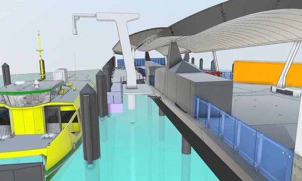 A planned electric charging station at Barangaroo wharf. Illustration: NSW government