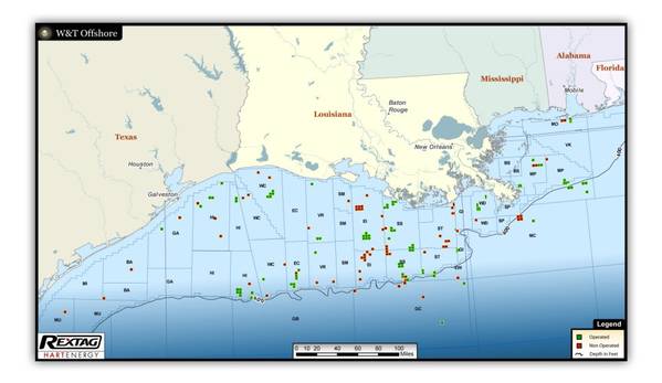 Map of Rigs, Platforms in GofM: Image credit W&T Offshore