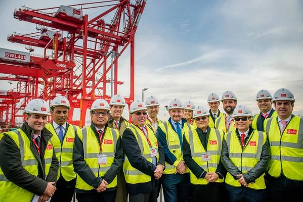 Peel Ports' Chief Operating Officer Gary Hodgson (seventh from left) with the Panamanian delegation (Photo: Peel Ports)