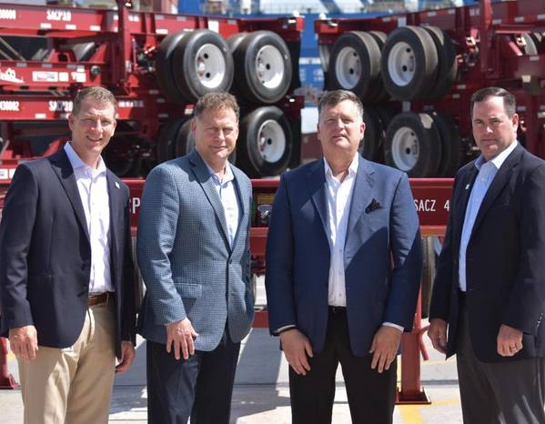 From left: Doug Vogt, COO, NC Ports; Michael Wilson, CEO, Consolidated Chassis Management;

Doug Hoehn, President, Chassis and Containers, Milestone; and Brian Clark, Executive Director, NC Ports 