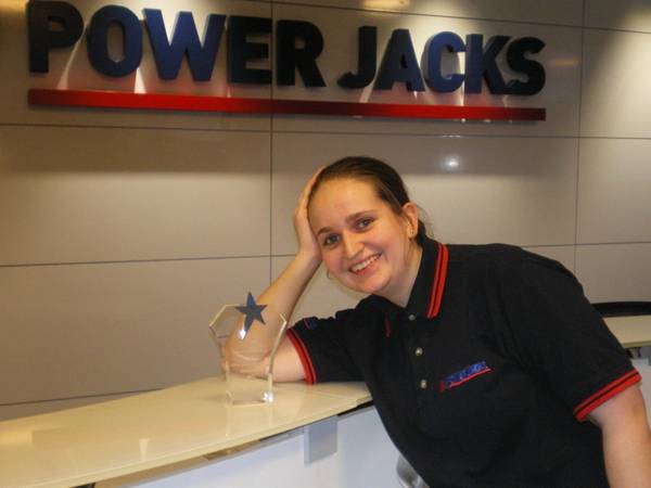 Power Jacks engineer Alison Petrie with her apprenticeship award