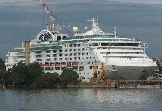 'Dawn Princess' (pictured in drydock): Photo courtesy of Princess Cruises
