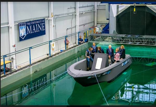 The 25 ft. 3 D printed boat (2019). Souce: University of Maine