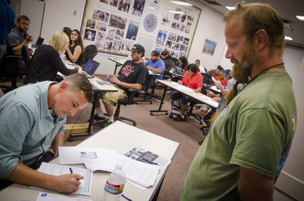 Prospective employees of the ILWU Local 29 completed paperwork and received information on the next steps for beginning their jobs as "casual labor." (Photo: Port of San Diego)