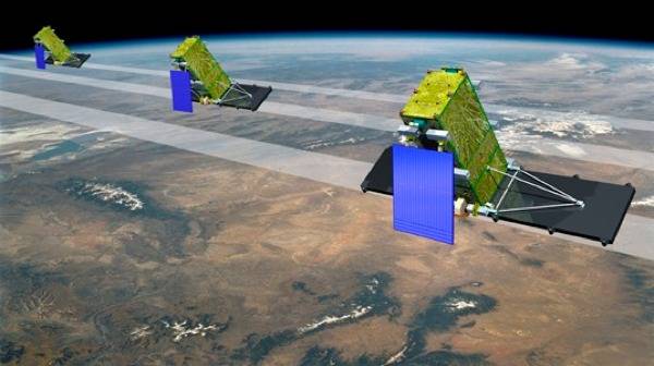 Radarsat Constellation: Image credit MDA