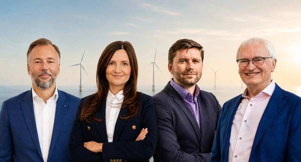 From left to right: Dr. Benjamin Vordemfelde (Chief Executive Officer), Natalia Kress (Chief Commercial Officer), Sebastian Zaitz (Chief Operating Officer) and Jan Boje Steffens (Managing Director until June 2026). © SeaRenergy Offshore Holding