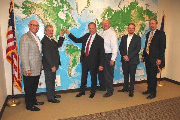 Left to right: Ken Kaczmarek, Chairman, Ports of Indiana Commission; Michael Ferguson, President, Metro Ports; Michael Giove, COO, Nautilus International Holding Company; Rich Cooper, CEO, Ports of Indiana; Jody Peacock, Vice President, Ports of Indiana; Ian Hirt, Port Director, Port of Indiana-Burns Harbor (Photo: Ports of Indiana)