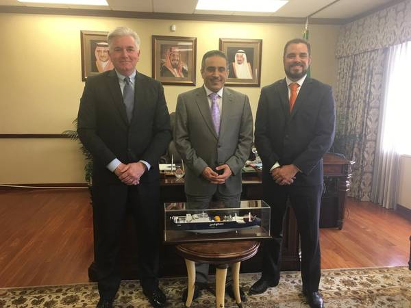 From left to right: Steven Blowers, Bahri Logistics Country Manager; Consul General of Saudi Arabia, Sultan Al Angari; and Cliff Kuhfeldt, Bahri Logistics Regional Manager Sales – South (Photo: Bahri)