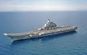 Russian Aircraft Carrier 'Admiral Kuznetsov': Photo credit Wikimedia CCL