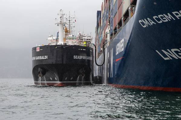 Seaspan completed Canada's first ship-to-ship LNG bunkering on March 9, 2025, in English Bay. Credit: Andrew Fyfe/Seaspan
