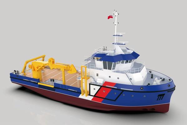 Spain's Freire Shipyard won a contract from the Briggs Marine for the
design and construction of a new Maintenance Support Vessel. Image courtesy Freire Shipyard