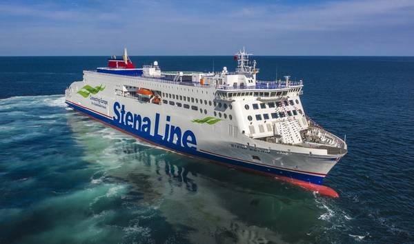 Stena Lines' new vessel Stena Estrid on the Irish Sea: The E-Flexer vessels represent the next generation RoPax vessels in terms of energy efficiency and can lower CO2 emissions by about 25% compared previous generations of ships. (Photo: Stena Line)