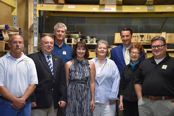 Steve Whitman, Inside Sales; Phil Thomas Metzger, Navy League Philadelphia Council President; Mark Petersen-Overton, VP Operations; Lisa Smith Executive VP; Donna Bloguszewski, Inside Gov’t Sales; Diane Piersol, Inside Sales; Congressman Ryan Costello; Doug Horn, Program Manager & NE Technical Sales (Photo: JA Moody)