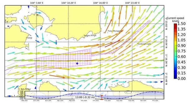 Straits Tidal Model Display: Image courtesy of Tidetech