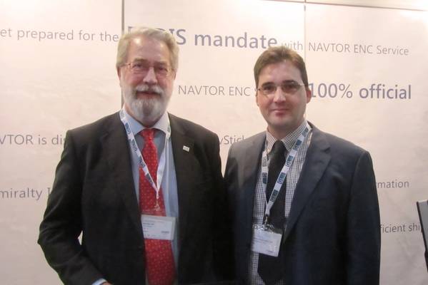 Tor Svanes, CEO, NAVTOR and Vangelis Linardatos, Managing Director, NAVTOR Hellas. Image courtesy NAVTOR