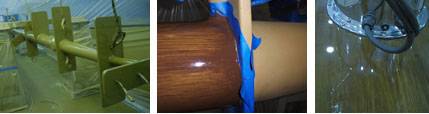 The three photos here show the beginning, middle and end sequence of this unique system (Photo courtesy Awlgrip)