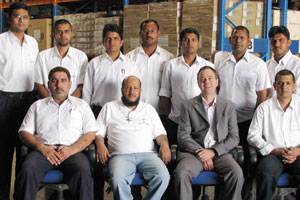 Wilhelmsen Ships Service Staff at the Alcatel Warehouse (Photo courtesy Wilhelmsen Ships Service)
