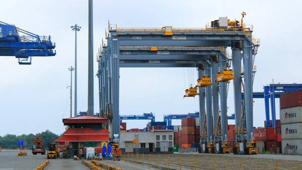 DP World recently took delivery of four e-RTGs at its terminal in Cochin. (Photo: DP World)

