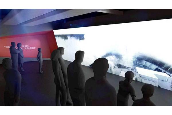 Artist's impression of the Immersive Cinema Experience: drama, danger and suspense on the big screen with a pumping soundtrack to set the scene. (Image: Australian National Maritime Museum)