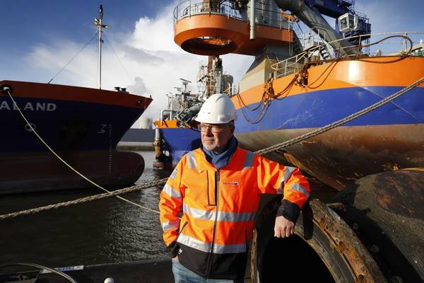 “We believe that when you build a wind turbine installation vessel, you should actually keep in mind not the next generation turbine, but the next, next generation turbine.” Pieter van Oord, CEO, Van Oord. Image courtesy Van Oord