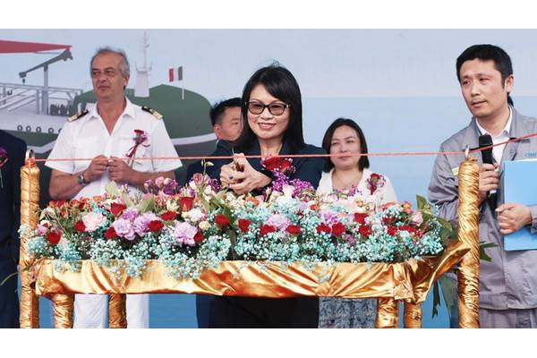 The christening and launch was attended by Diana Mok - Managing Director at Fratelli Cosulich Bunkers (S) Pte Ltd, acting as the godmother of the vessel. Image courtesy Fratelli Cosulich