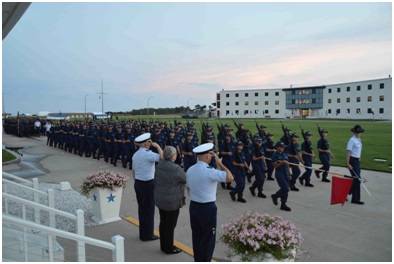 Coast Guard Foundation’s Brengle Views Sunset Parade