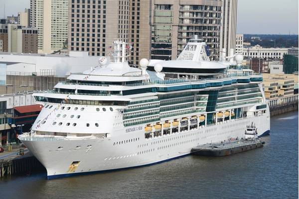 A cruise vessel alongside and bunkering at the Port of New Orleans.