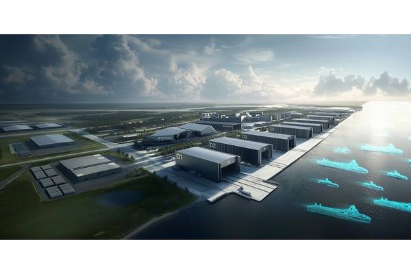 Design work is under way for Port Alpha, a greenfield “next-generation shipyard”.
Image courtesy Saronic Technologies