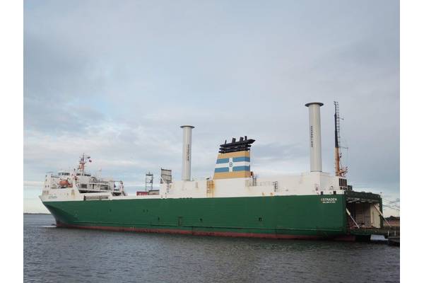M/V Estraden vessel with two rotors fitted (Photo: International Windship Association)