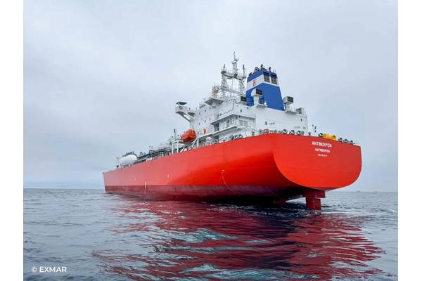EXMAR ANTWERPEN, a 46,000m³ LPG/ammonia carrier. © EXMAR