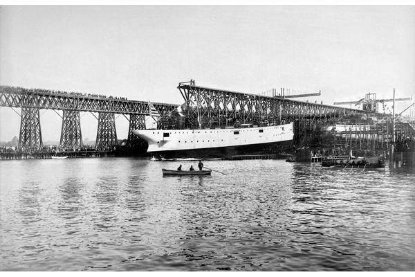 The first U.S. Navy ship delivered by NNS, USS Nashville (PG7), was delivered June 25, 1897. (Photo HII)
