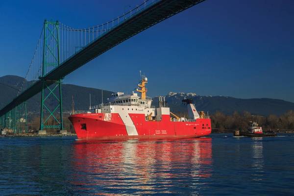 The first large vessel launched under Canada’s National Shipbuilding Strategy, Offshore Fisheries Science Vessel CCGS Sir John Franklin (Photo: Heath Moffat Photography)