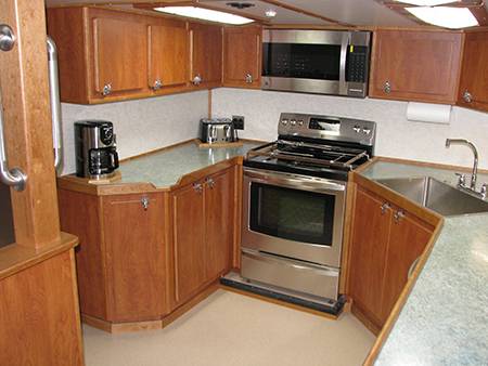The galley interior was updated while the Miss Berdie was in the yard.