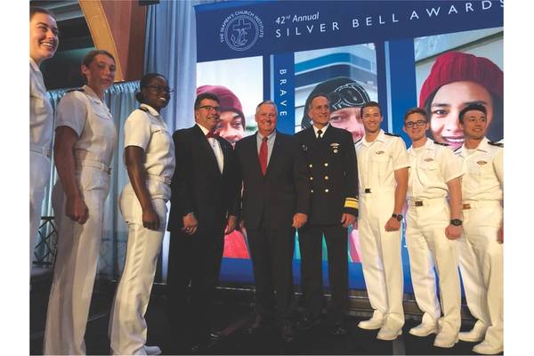 RADM Greene (center) Receives Lifetime Achievement Award. Image: TOTE