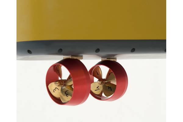 Model with mounted thrusters